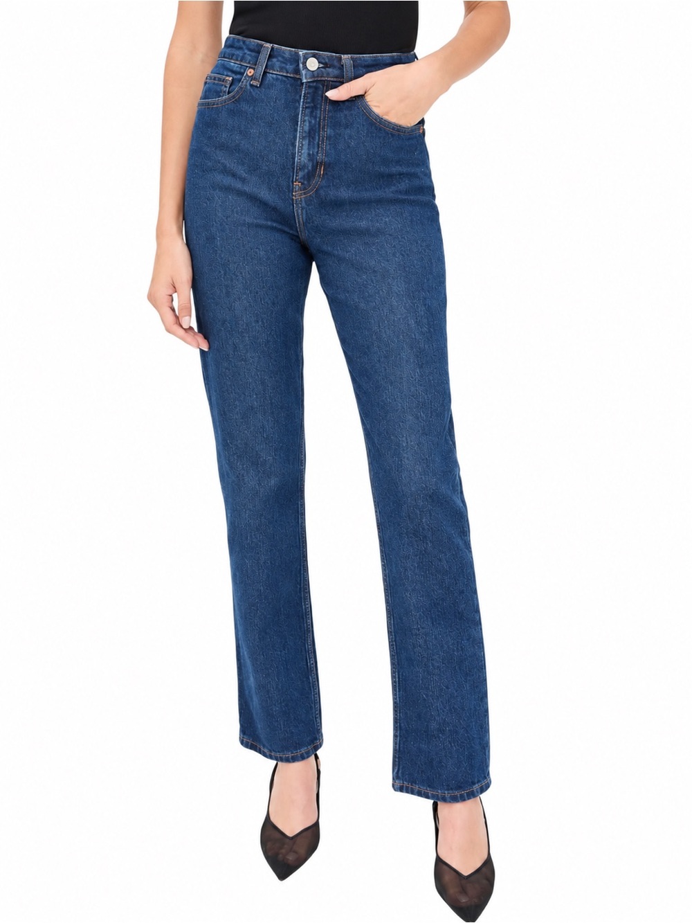 Reformation Jax High Rise Straight Jeans 24 Seneca Blue